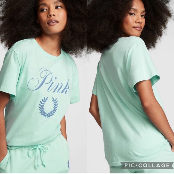 PINK OVERSIZED SHORT-SLEEVE CAMPUS T-SHIRT - Picture 1 of 1